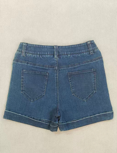 Manufacturers Summer Fashion Trendy Streetwear Casual Home Party High Waist Cuffed <b>Slim</b> Fit Women's Denim Shorts - Product Image 1