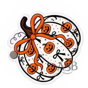 Soporte de Pestañas Acrílico con Diseño de Calabaza de Halloween y Lazo Naranja, para Extensiones de Pestañas, con Impresión de Logotipo Personalizado - Product Image 2