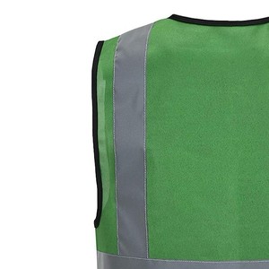 Gilet de sécurité réfléchissant vert pour homme, col en V, respirant, léger, en toile, réversible, vêtement d'extérieur décontracté pour l'automne, tenue de travail - Product Image 2