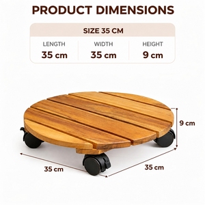 Chariot de transport de plantes vintage en bois d'acacia avec roues, 3 couches de revêtement, capacité 60 kg, pour maison et jardin, vente en gros sur mesure - Product Image 2
