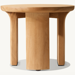 Mesa de Centro Redonda de Madera de Teca, Diseño Moderno para Sala de Estar o Terraza, Mueble Ecológico - Product Image 5