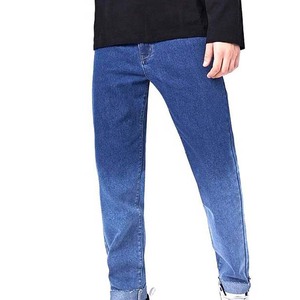 Slim Fit Denim <b>Pants</b> Medium Wash Casual Streetwear Fashion Soft Stretch Fabric Classic Style - Product Image 1