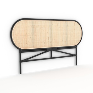 Tête de lit en rotin noir extra large, têtes de lit en canne durables, meubles de chambre à coucher à bas prix - Product Image 1