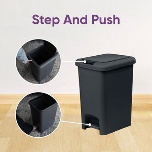 Cestino per Rifiuti con Apertura Doppia da 6,5L, Design Sottile, Finitura Opaca Liscia, Plastica Nera Resistente (24x18x29,2 cm) - per Organizzazione Cucina - Product Image 2