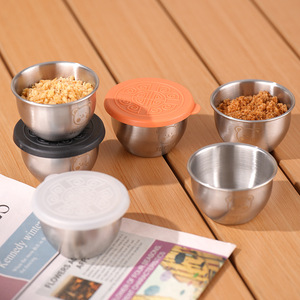 Stainless Steel Kitchen Sauce <b>Bowl</b> Multifunction Silicone <b>Lid</b> Modern Clip-On Sealed Salad Dressing Mustard Tomato Sauce Picnic - Product Image 6