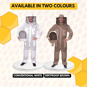 Traje de Apicultura Blanco para Hombre con Capucha de Malla, Overol de Trabajo de Algodón, Equipo de Protección de Seguridad - Product Image 3
