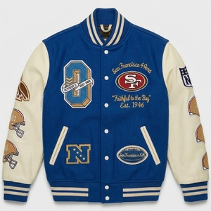 Chaqueta Bomber Varsity para Hombre, Estilo Universitario Vintage, Chaqueta Urbana, Impermeable, Resistente al Viento, Ecológica, Nuevo Diseño - Product Image 5