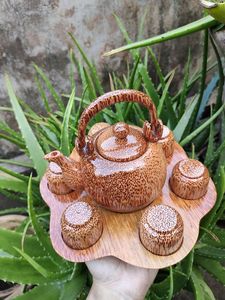 Taza de Té de Madera de Coco de Vietnam, Material Natural de Coco para Beber Té, Utensilios de Cocina Rústicos Hechos a Mano - Product Image 6