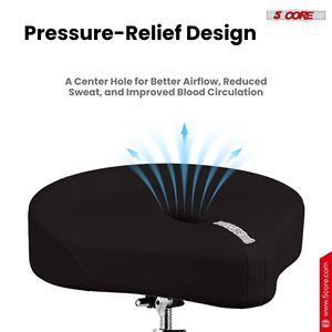 Sgabello per Batteria in Alluminio Imbottito, Girevole Ergonomico Regolabile da 4 Pollici, Nero - Product Image 2