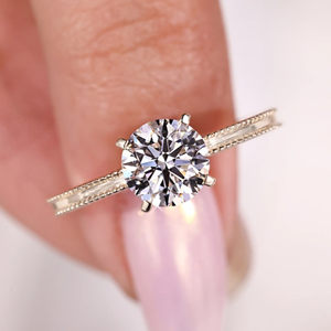 Producto de Moda: Anillo de Diamante de Corte Redondo de 1.50 Quilates Cultivado en Laboratorio, Anillo de Compromiso y Boda, Joyería, Anillo de Oro Amarillo de 14k - Product Image 1