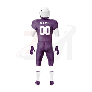 Ensemble d'uniformes de football américain pour hommes, maillot violet, pantalon, numéro 00, impression par sublimation, polyester respirant, taille adulte - Product Image 2