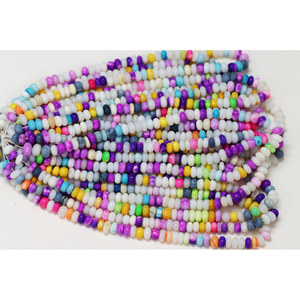 Perles Rondelles Opale Multicolores : Perles en Pierre Précieuse Lisses (7-9mm) - Product Image 3