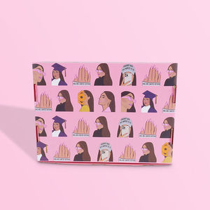 High Quality <b>Pink</b> Corrugated Paper Wig Shipping Boxes Double Design Matt Lamination Embossing Sponge Liner for Gift Packaging - Product Image 3