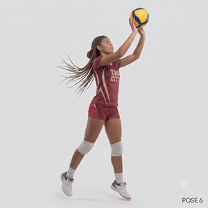 Uniforme de Voleibol Sublimado Personalizado para Mujer, Rojo, Blanco y Dorado, Transpirable, de Poliéster, Conjunto de Camiseta y Pantalones Cortos para Equipo, Pose 2 - Product Image 2