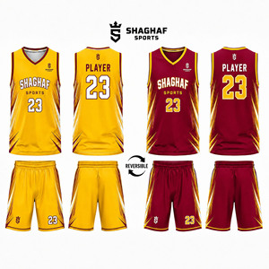 Conjunto de Uniforme de Baloncesto Personalizado Reversible y Transpirable para Hombre, Ropa Deportiva con Logotipo Personalizado, 100% Poliéster Digital - Product Image 1