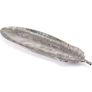 Bandeja Rectangular Moderna de Acero Inoxidable con Borde Lineal Grabado, Plato Decorativo de Metal Plateado Pulido, Estilo Contemporáneo - Product Image 6