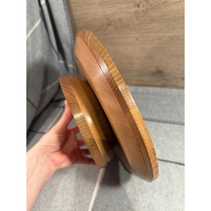 Plateau tournant en bois fait main, design minimaliste, finition polie, en bois massif, pour vaisselle - Product Image 3