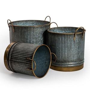 Jardinière en métal galvanisé pour jardin, balcon, patio, maison, extérieur, intérieur, culture de plantes, décoration, pot à fleurs - Product Image 2