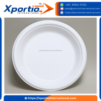 Assiettes jetables en bagasse de qualité export, résistantes à l'huile, écologiques et durables, pour la restauration en gros