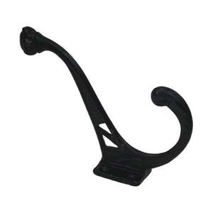 Gancho de pared de metal negro al mejor precio para colgar ropa y toallas detrás de la puerta del baño del hogar. - Product Image 1