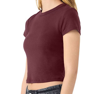 T-shirt de sport pour femme, col rond, coupe courte, respirant, coupe régulière, épaules tombantes, éco-responsable, en Spandex/Coton - Product Image 6