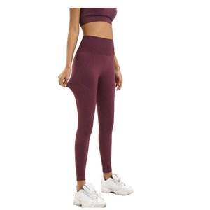 Conjunto de Yoga para Mujer de Alta Calidad, Sin Costuras, Sólido, Ecológico, Transpirable, de Spandex/Nylon, 2 Piezas, Superventas - Product Image 3