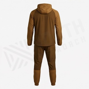 Conjunto Deportivo para Hombre, Sudadera con Capucha y Pantalones, Color Marrón, Cierre Completo, Secado Rápido, Poliéster, Ropa de Otoño - Product Image 2