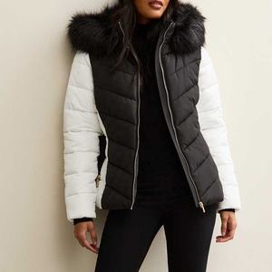 Veste matelassée pour femme tendance avec col en fourrure, manteau d'hiver chaud surdimensionné, long manteau matelassé à capuche, fournisseur OEM - Product Image 4