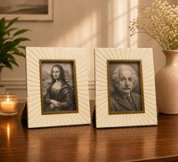 Cadre photo élégant fait main en os incrusté, léger, avec logo personnalisé, design stylé, poli, incassable, écologique et sur mesure