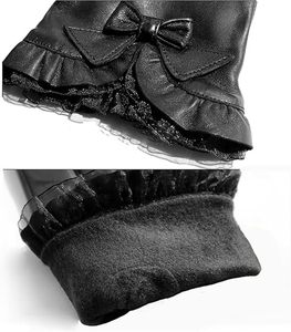 ถุงมือแฟชั่น ถุงมือหนังผู้หญิง ถุงมือขับรถฤดูหนาว - Product Image 4