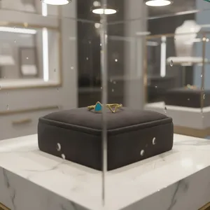 Minimalist Gold Open <b>Ring</b> with <b>Turquoise</b> Triangle Enamel Geometric Adjustable Modern Statement Jewelry - Product Image 3