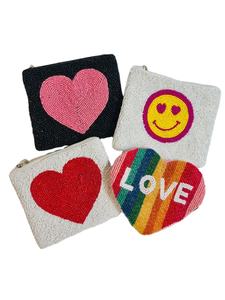 Cartera con cremallera de lona con cuentas doradas para mujer, bolso de mano de verano de estilo bohemio bonito, monedero hecho a mano, artesanía bordada, costura - Product Image 4