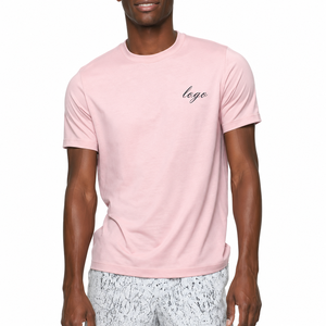T-shirt décontracté slim fit pour homme 2026 avec logo imprimé sur le devant, en tissu tricoté polyester/coton respirant et anti-boulochage, manches courtes - Product Image 2