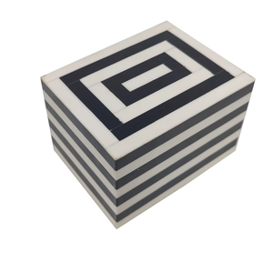 Premium Black White Resin <b>Storage</b> Organizer <b>Box</b> 6x4x4.5 Inch Modern Lightweight Cosmetic <b>Makeup</b> Vanity Desk <b>Storage</b> Container - Product Image 3