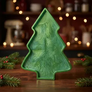 Décoration de Noël en résine faite à la main en forme de sapin, verte, pour table intérieure, style personnalisé, durable, imperméable, écologique - Product Image 5