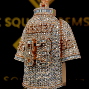 Pendentif Maillot de Football Hip Hop pour Enfants en Argent Sterling VVS Moissanite, Bijou Géométrique Personnalisé pour Fête, Cadeau - Product Image 5