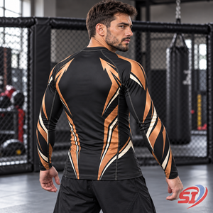 Camiseta de compresión de manga larga para hombre Copper Apex, personalizada para MMA, BJJ No Gi y Grappling, sublimada, del fabricante - Product Image 6
