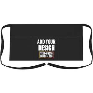 Delantal de cintura de nailon con estampado personalizado 2025 para camareros camareras, medio delantal de servidor de Bistro de 3 bolsillos para limpieza de restaurante - Product Image 1