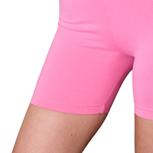 Shorts de cyclisme taille haute respirants roses pour femmes – Tenue de sport extensible à séchage rapide pour l'entraînement et la performance - Product Image 5