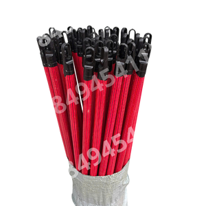 Haute Qualité Écologique 70 cm Portable Balai En Bois Rouge PVC Enduit Pelle À Poussière Doux Signalé Poils 2-en-1 Fil Italien - Product Image 6