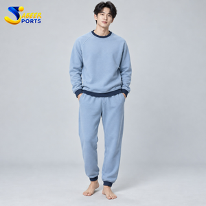 Trending Men Double Layer <b>Sweat</b> <b>Suit</b> With Soft Fabric Warm Construction Comfortable Fit Ribbed Cuffs <b>Sweat</b> <b>suit</b> For Winter - Product Image 1