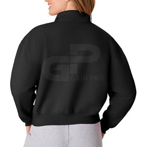 Custom Made <b>Women</b> <b>Quarter</b> <b>Zip</b> <b>Sweatshirt</b> With Unique Color Options Stylish Design For Fashion Brands And Casual Apparel - Product Image 3