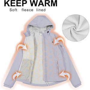 Chaqueta Softshell con capucha con estampado personalizado, prendas de vestir exteriores duraderas a prueba de viento para uso en exteriores y condiciones de trabajo en invierno - Product Image 4