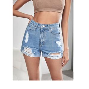 Short en jean déchiré taille haute pour femme – Nouvelle collection été à prix réduit – Style décontracté - Product Image 3
