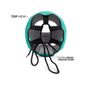 ราคาโรงงานโดยตรง ชุดป้องกันศีรษะสำหรับชกมวย พร้อมเคลือบโลหะ หนังวัวแท้และวัสดุโฟม สำหรับฝึกซ้อม MMA/ซานด้า-ป้องกันการบาดเจ็บ - Product Image 6