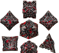 Set Dadu Logam Portabel 7 Buah Dadu Polihedral Tepi Tajam untuk Permainan D&D Dungeons & Dragons Set Dadu Keterampilan D&D Dadu Logam Paduan Seng