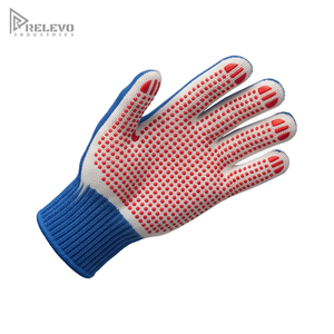 Custom Industrial Work Safety <b>Gloves</b> Seamless <b>Knit</b> Shell White Palm Red PVC Dot Matrix Anti Slip Construction Utility <b>Gloves</b> - Product Image 4