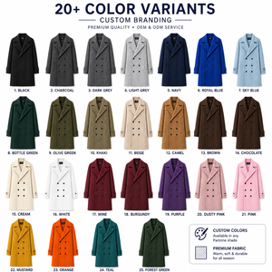 Manteau long croisé sur mesure pour homme, manteau d'hiver haut de gamme, fabricant OEM ODM en gros sous marque privée - Product Image 4