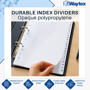 Hot Selling Best Quality White 130 Micron A4 Polypropylene Punched Alphabetical Dividers, 21 Tabs A-Z at Competitive Price - Product Image 4