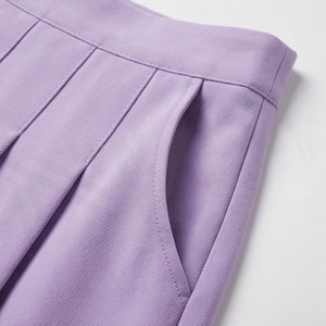 Jupe plissée courte pour femme, couleur unie, taille normale, toutes saisons, en polyester tissé, style confortable - Product Image 5